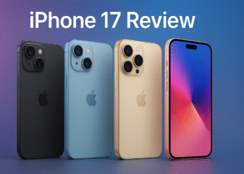 Four iPhone 17 models showcasing new 2025 design, camera upgrades, and color options