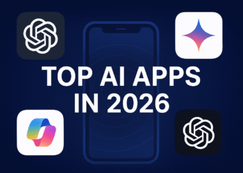 Feature image showing logos of popular AI apps for 2026 including productivity, creativity, and chat-based AI tools