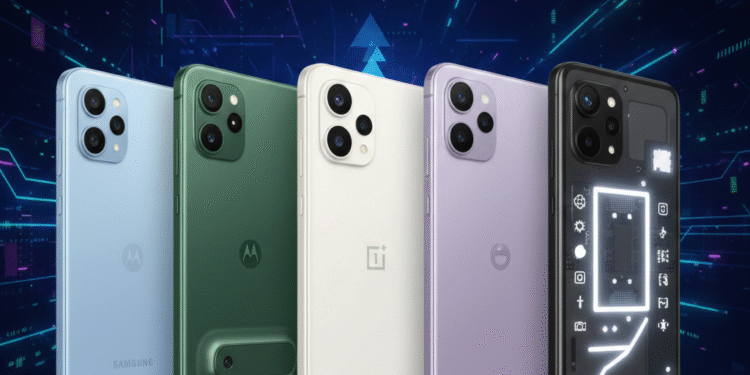 Top budget smartphones under $300, $400, and $600 in 2026 with multiple phone models displayed