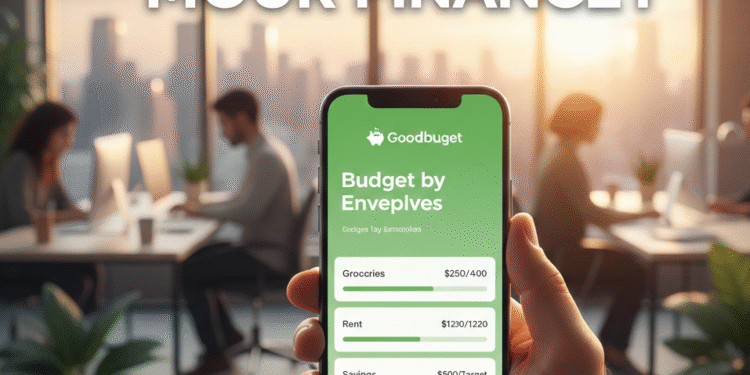 Digital envelope budgeting system showing categorized spending in Goodbudget.