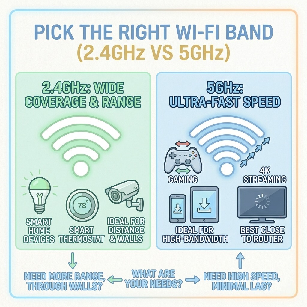 Pick the Right Wi-Fi Band (2.4GHz vs 5GHz)